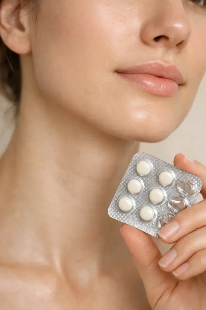 Woman with clear jawline skin representing hormonal acne root cause treatment beyond spironolactone