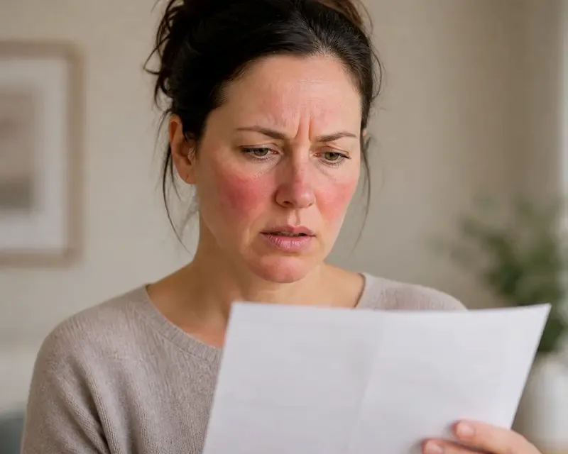 Woman with hormonal skin condition including rosacea and acne exploring poor estrogen clearance through functional medicine testing