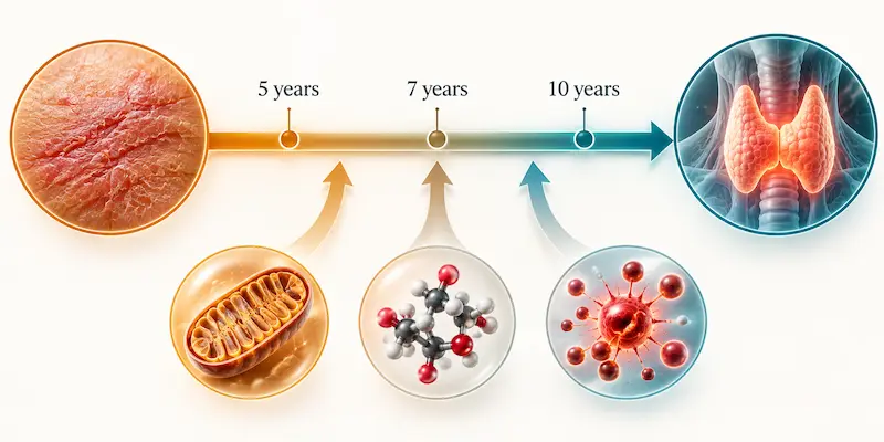 Illustration of the immune dysregulation continuum from eczema through autoimmune disease — functional medicine progression model
